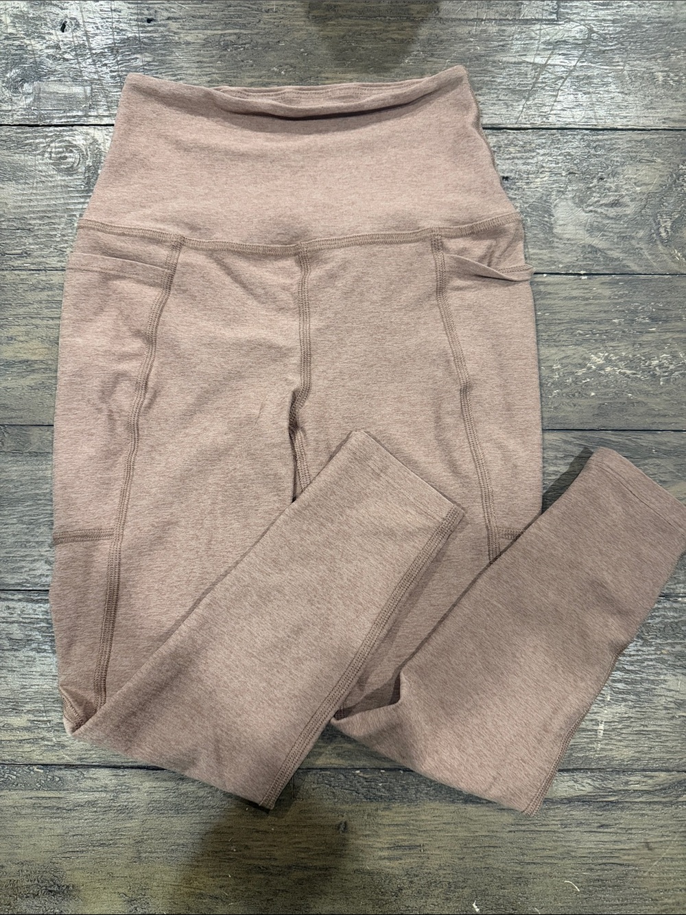 Beyond yoga Seamless High-Rise Leggings & Cropped Tank Set - Dusty Rose - Picture 4 of 5